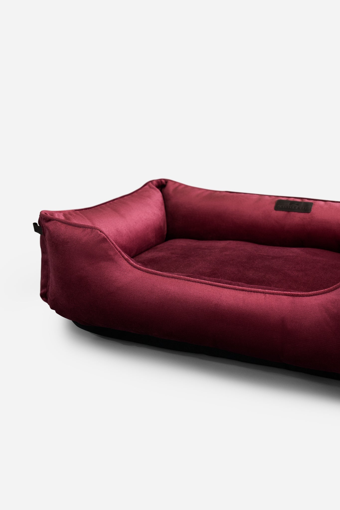 Luxurious Velvet Dog Bed in Rich Wine Color