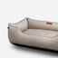 Lit orthopédique en velours luxueux beige