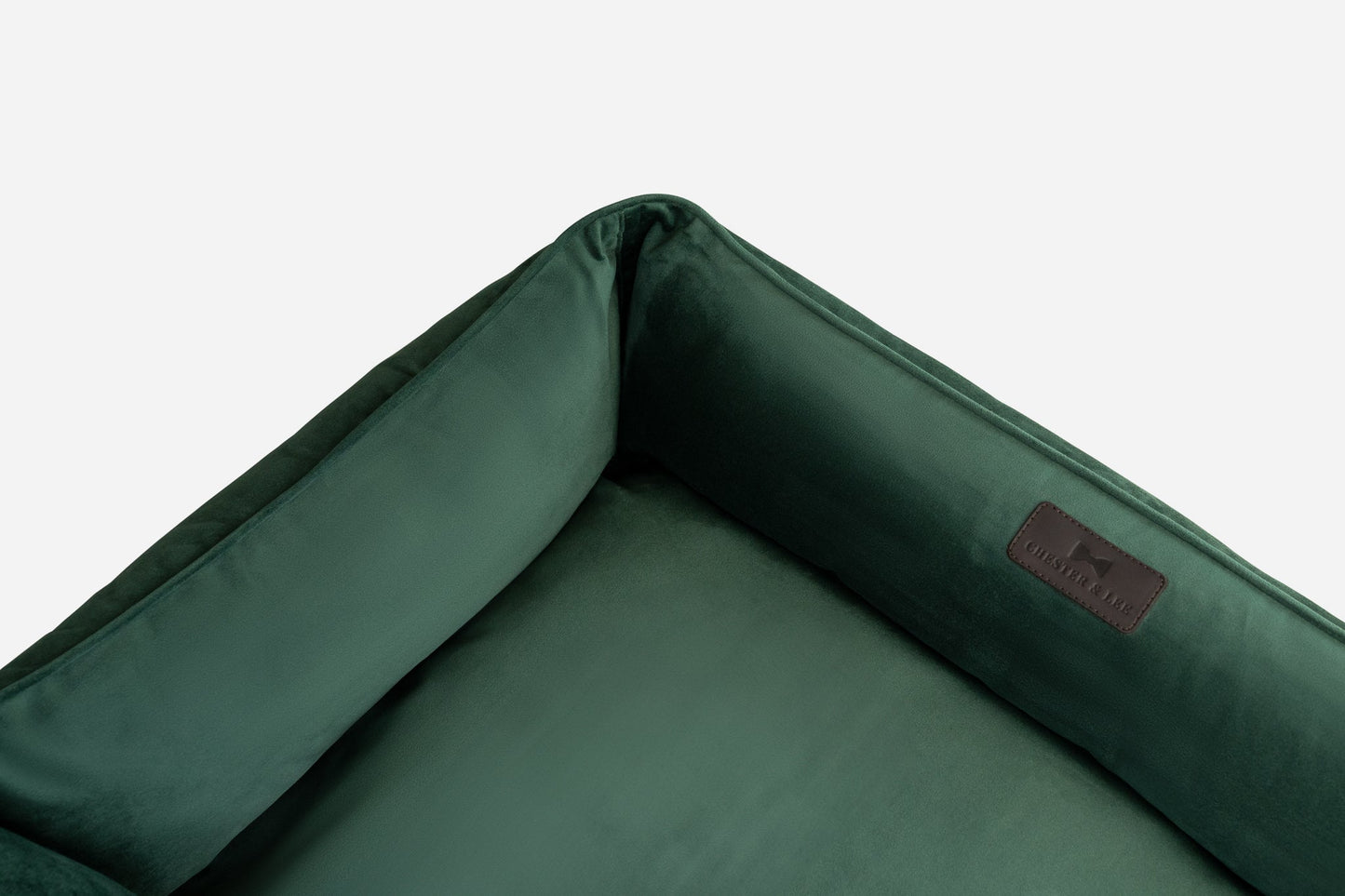 Lit Orthopédique en Velours Luxueux pour Chien en Vert