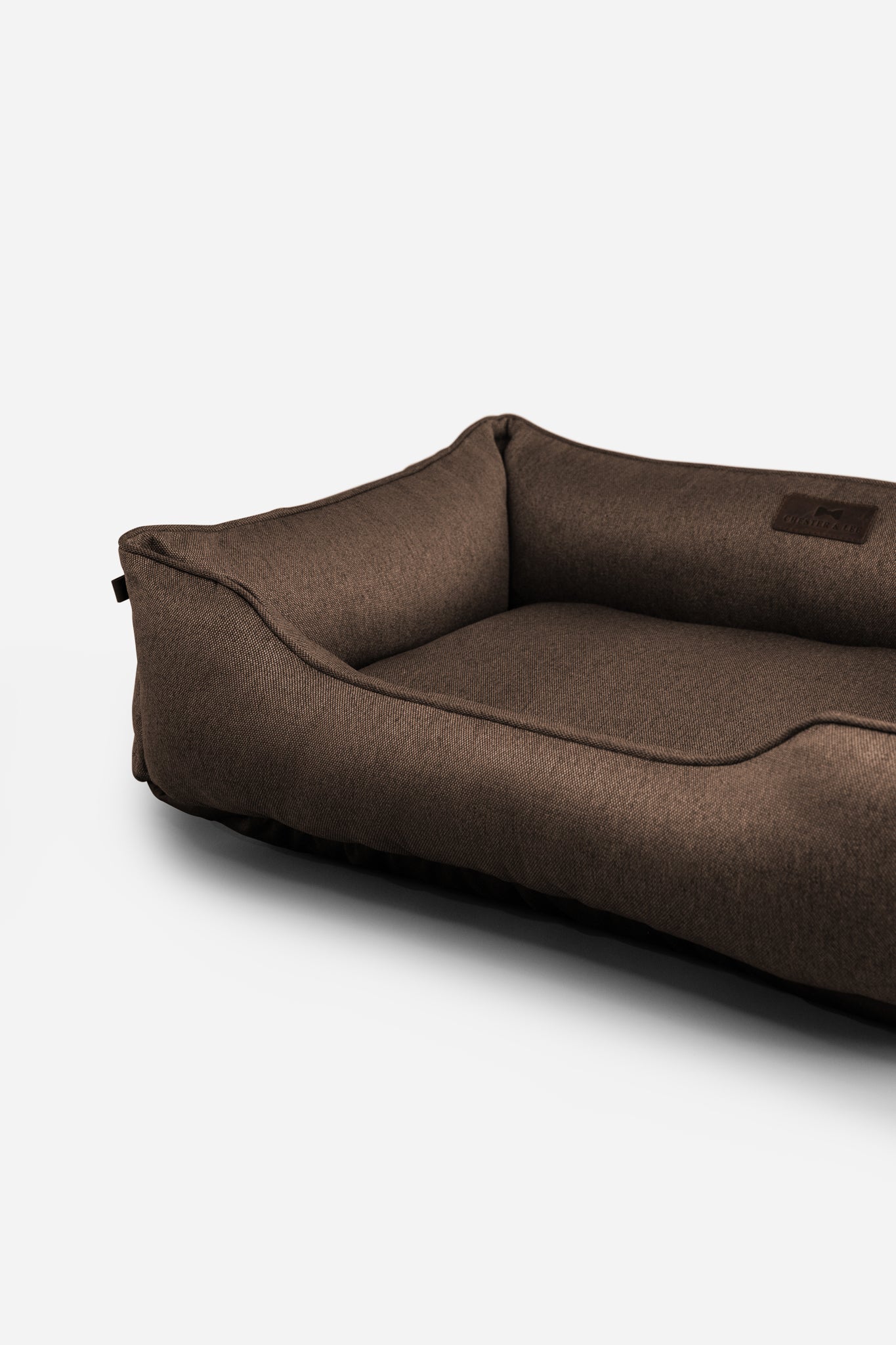 Luxurious Cotton Dog Sleeper Bed in Rich Brown