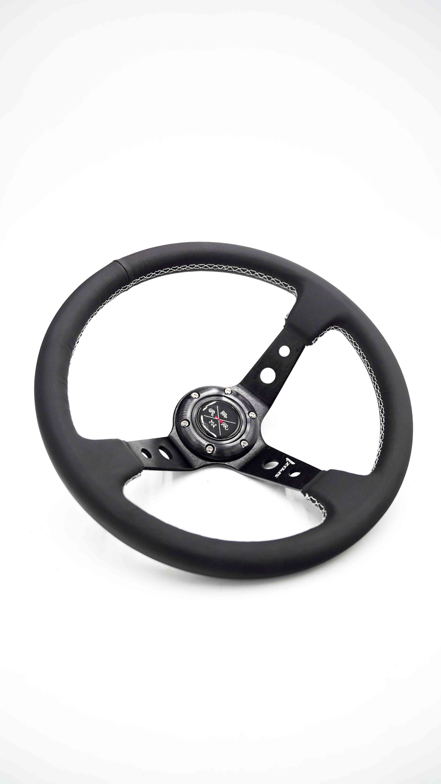 SPDZ1 Premium White Stitch Steering Wheel - Korvel