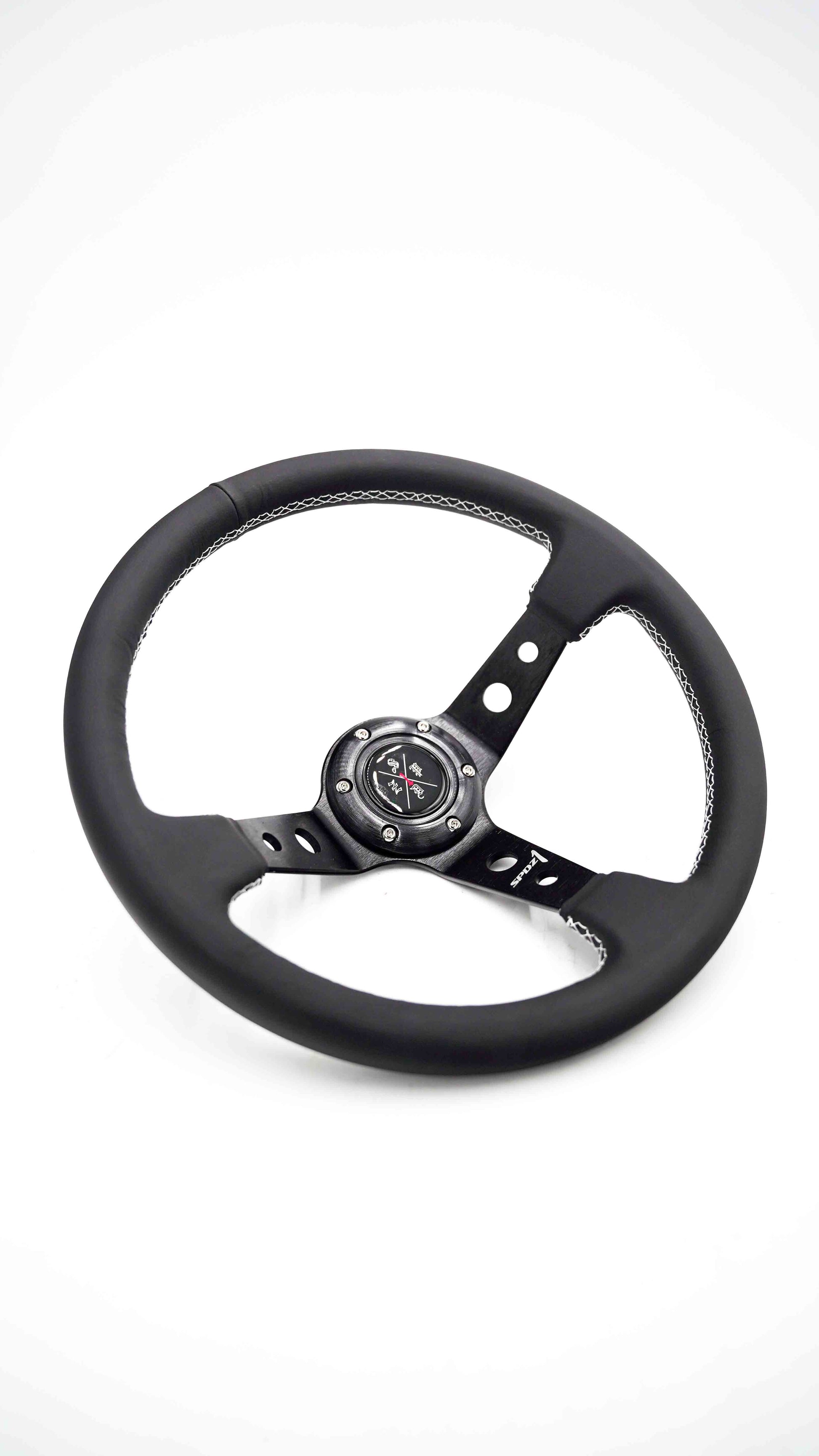 SPDZ1 Premium White Stitch Steering Wheel - Korvel