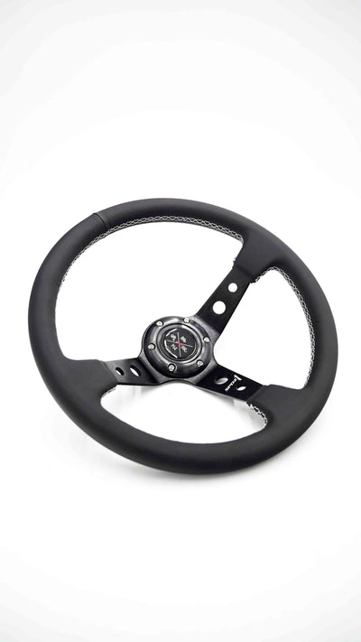 SPDZ1 Premium White Stitch Steering Wheel - Korvel