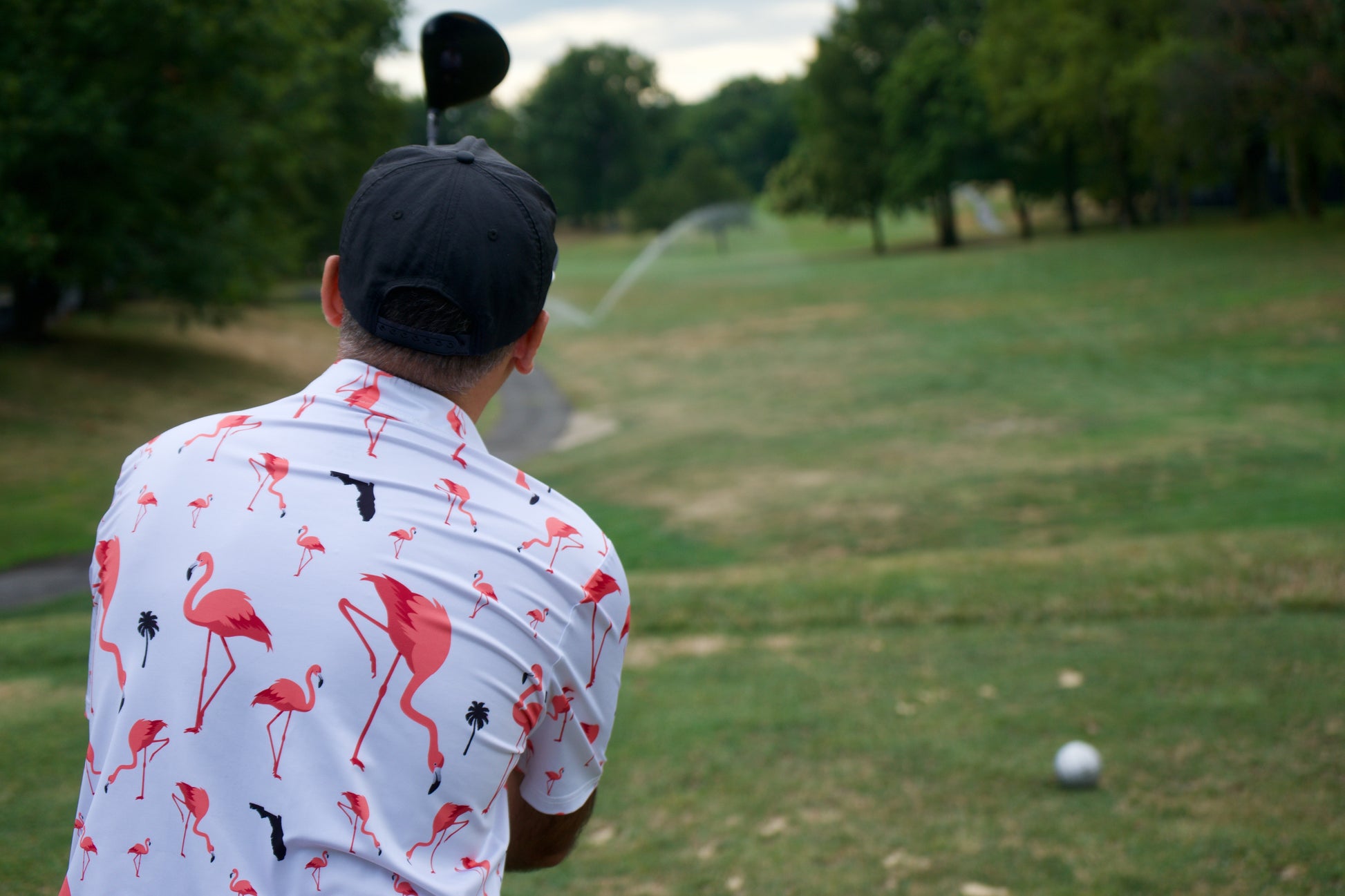 Stylish Florida Flamingo Golf Polo for Men - Korvel