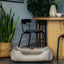 Lit orthopédique en velours luxueux beige