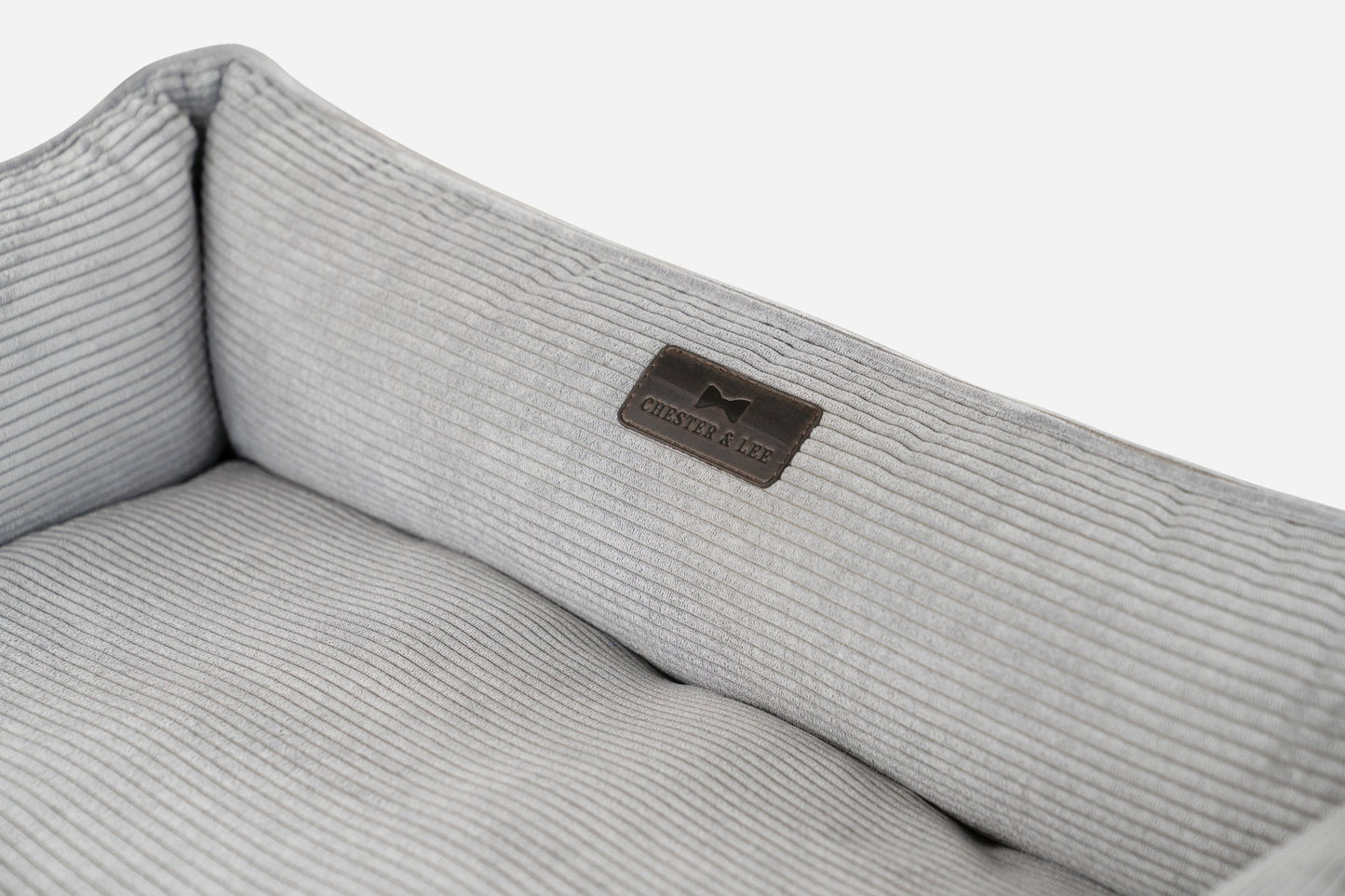 Luxurious Gray Corduroy Dog Sleeper Bed