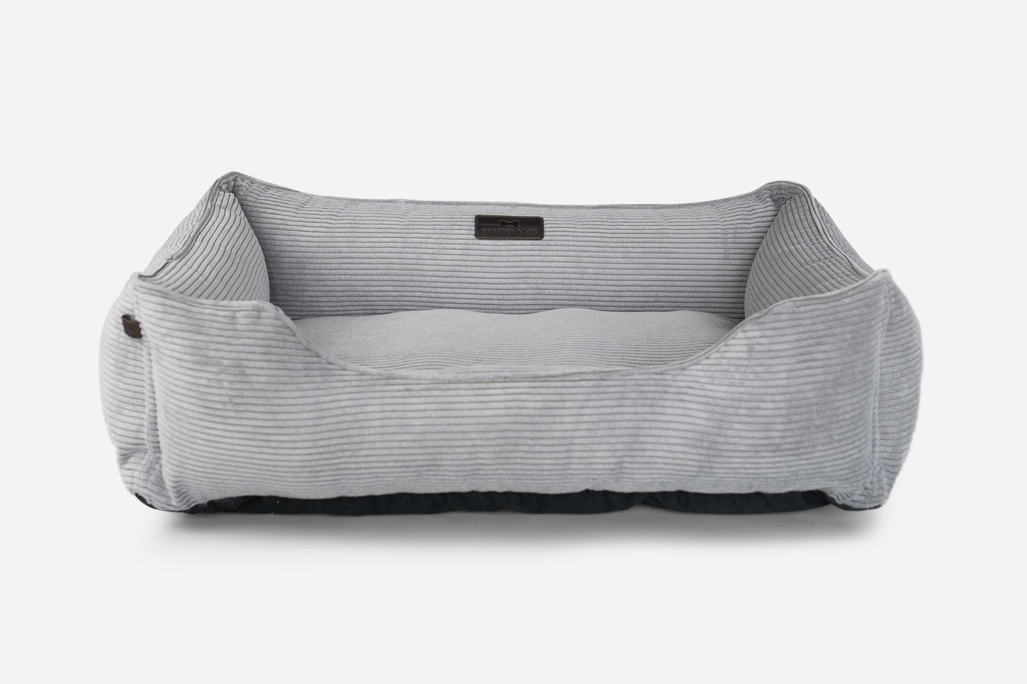 Luxurious Gray Corduroy Dog Sleeper Bed