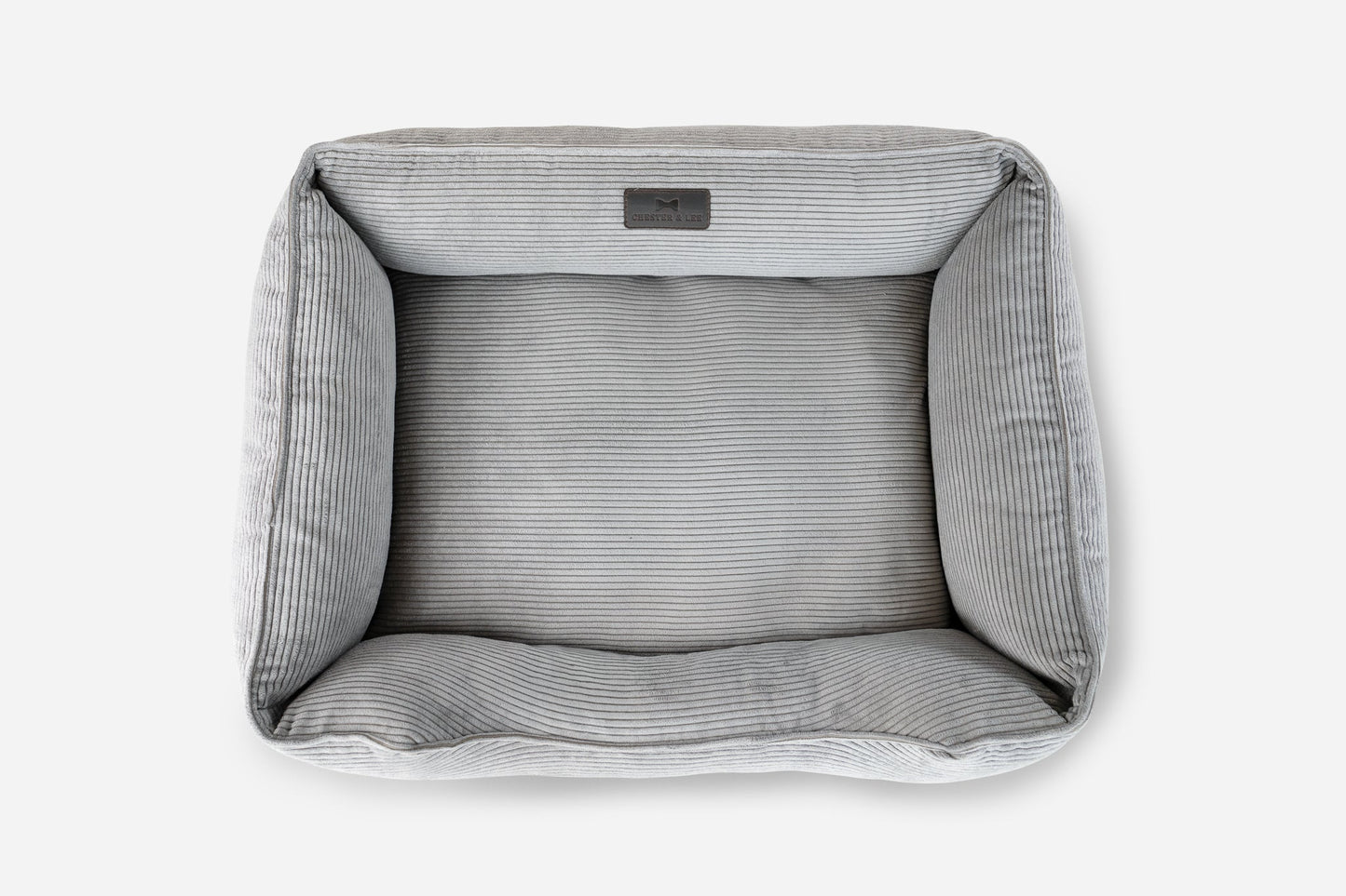 Luxurious Gray Corduroy Dog Sleeper Bed