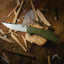 The Straight Back Folding Pocket Knife Giftset for Men and Women (Silver and Green) - Korvel