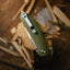 The Straight Back Folding Pocket Knife Giftset for Men and Women (Silver and Green) - Korvel