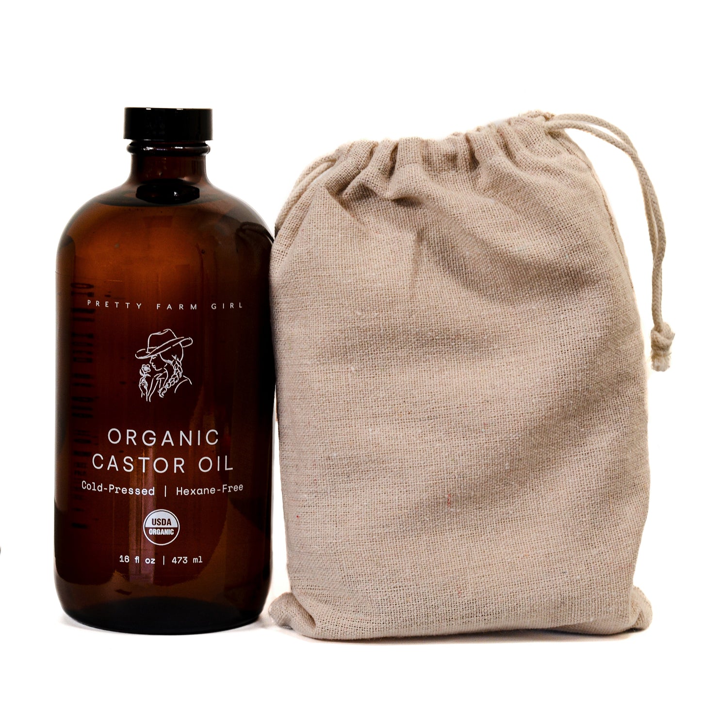 Organic Pure Castor Oil & Cloth Pack Bundle