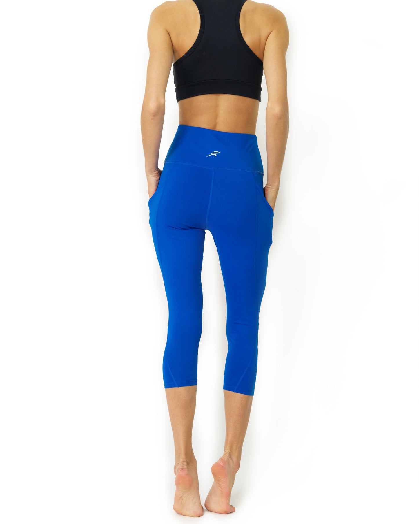 Leggings Capri de Yoga de Cintura Alta - Azul Cielo