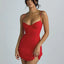 Vestido Mini A-line Sin Mangas Rojo Elegante para Mujeres