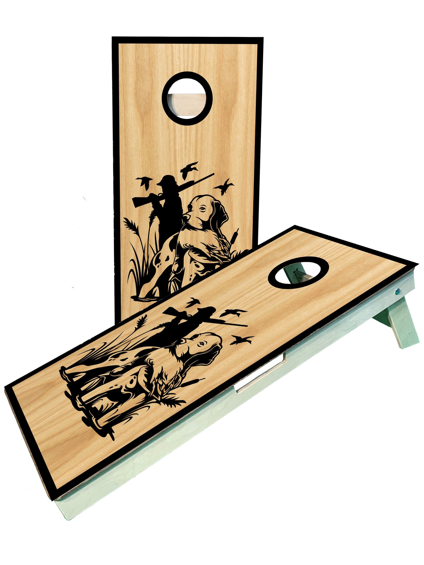 Premium Duck Hunting Cornhole Boards with Dog Theme - Korvel