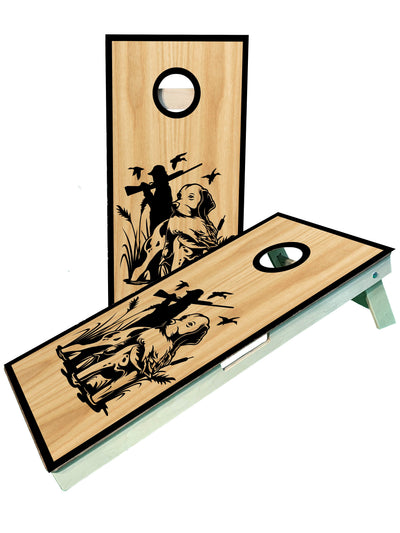 Premium Duck Hunting Cornhole Boards with Dog Theme - Korvel