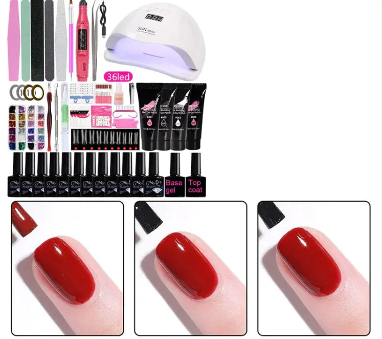 Complete Gel Nail Polish Set with UV Lamp