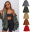 Autumn & Winter Lamb Hair Pocket Cotton Coat