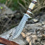 Premium 14” Damascus Steel Sub-Hilt Fighter Bowie Knife – Ideal Holiday Gift with Leather Sheath - Korvel