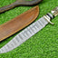 Premium Dundee Bowie Knife – 16" Handcrafted Damascus Steel Blade with Brass Guard & Choice of Pakkawood or Stag Horn Handle + Leather Sheat - Korvel