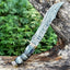 Exquisite 13" Bowie Knife with Damascus Steel Blade and Camel Bone Handle - Korvel