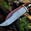 13-Inch Premium Damascus Steel Bowie Knife with Buffalo Horn Handle & Leather Sheath – Ideal for Collectors and Outdoor Enthusiasts - Korvel
