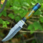 Premium Damascus Steel Hunting Knife – 10" with Elegant Brass Guard & Pakkawood Handle, Includes Leather Sheath - Korvel