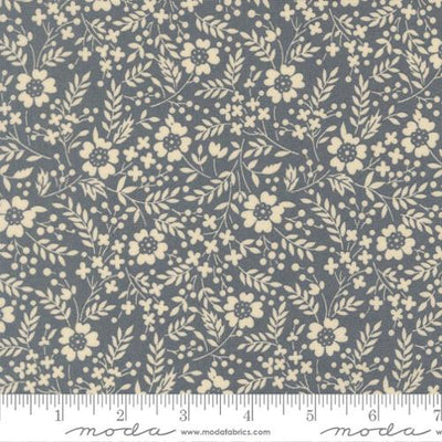Dark Blue Arabesque Meadow Dusk Cotton Fabric - 44"/45" Per Yard