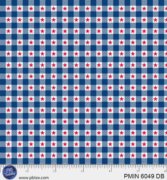 Dark Blue Patriotic Minis Cotton Fabric - 44"/45" Per Yard