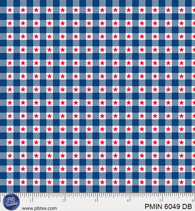 Tissu en coton mini patriotiques bleu foncé - 44"/45" par yard