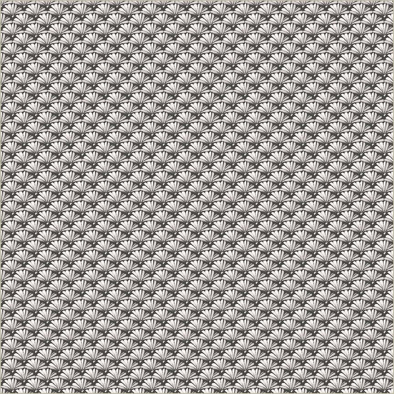 Tela de algodón en color gris oscuro Verona con diseño en abanico - 44"/45" por yarda