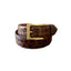 Ceinture en cuir pleine peau glacée marron foncé premium