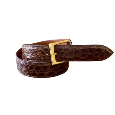 Premium Dark Brown Glazed Full Skin Belt