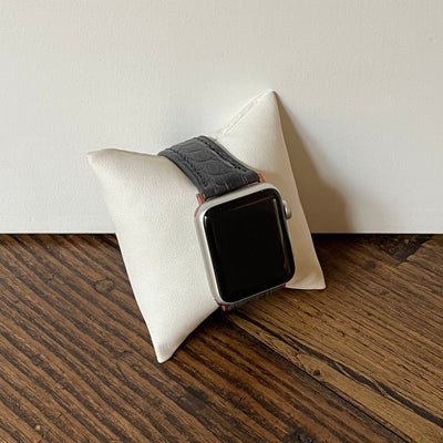 Bracelet Apple Watch en alligator mat gris foncé