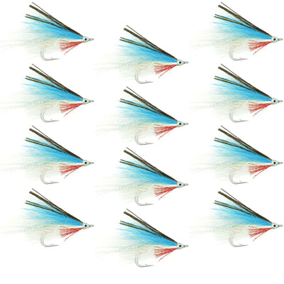 Premium Blue/White Deceiver Saltwater Streamer Flies - 1 Dozen Size 1/0 - Korvel