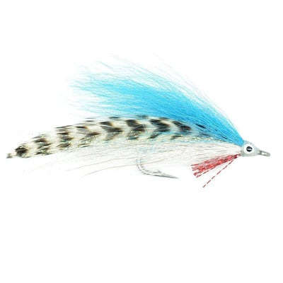 Mosca de streamer de agua salada Lefty's Deceiver - Azul/Blanco/Grizzly - 1 docena de anzuelos tamaño 1/0