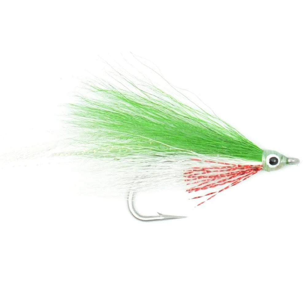 Premium Green/White Deceiver Saltwater Streamer Flies - Set of 4 (Size 1/0) - Korvel