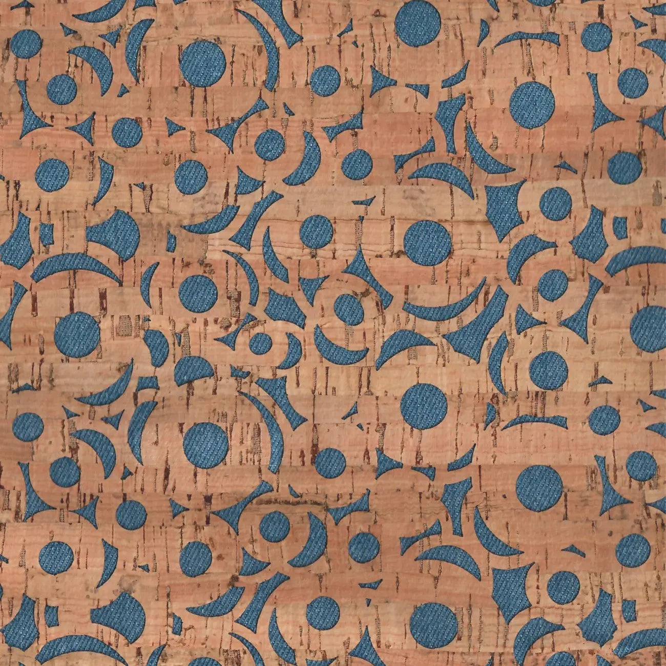 Tissu en liège Pro Cheery O's avec toile en denim - 1/2 yard