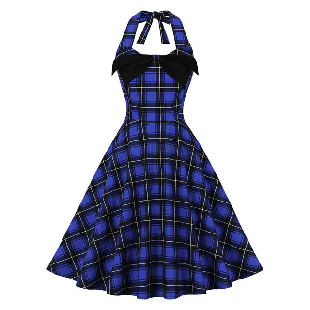 Robe de fête rétro en maille brodée élégante des années 1950