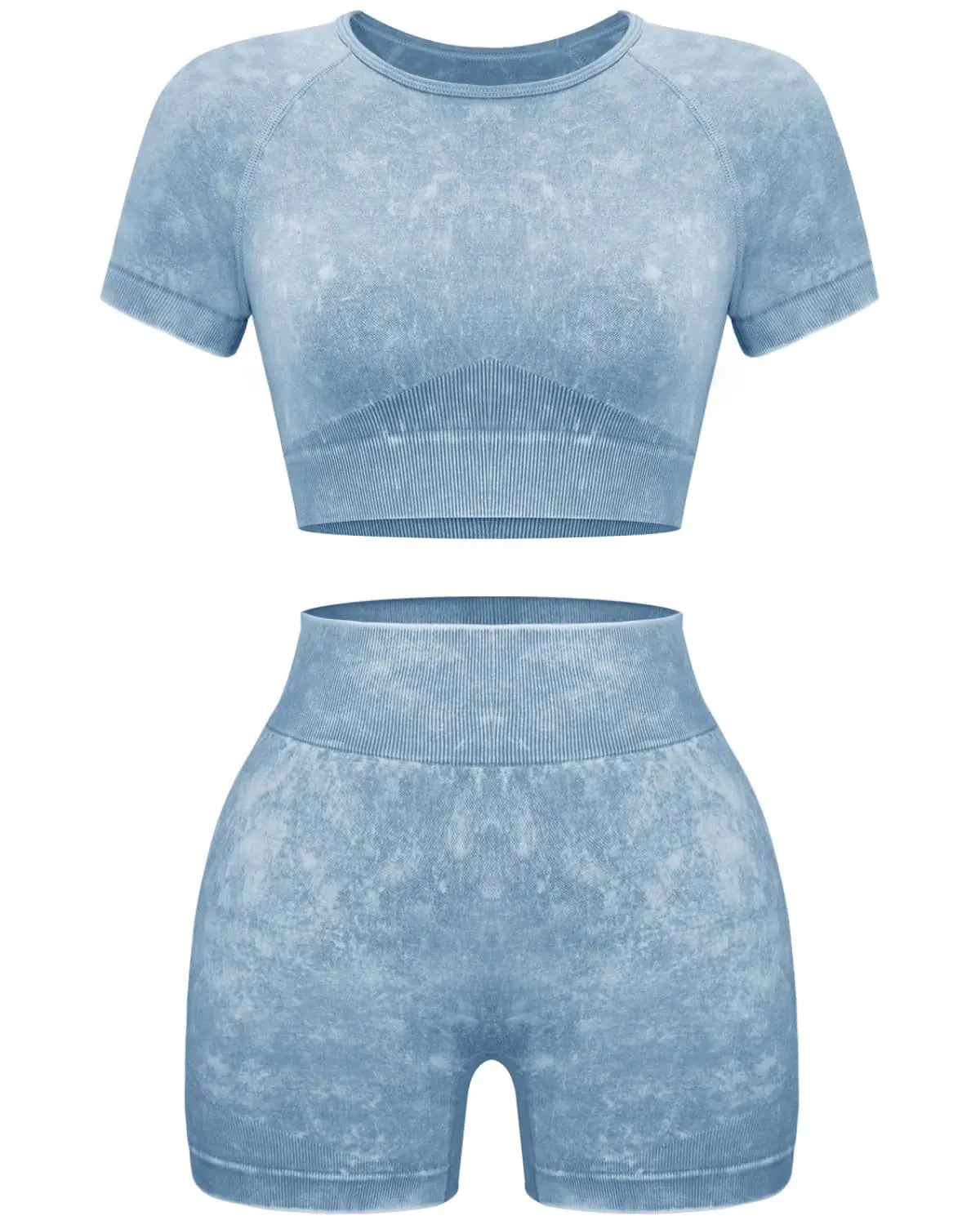 OLCHEE Women's Seamless Acid Wash Yoga Set - Coffee, Small