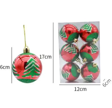Vibrant Glitter Christmas Balls - Set of 6