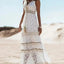 Robe Maxi à Col V avec Dentelle