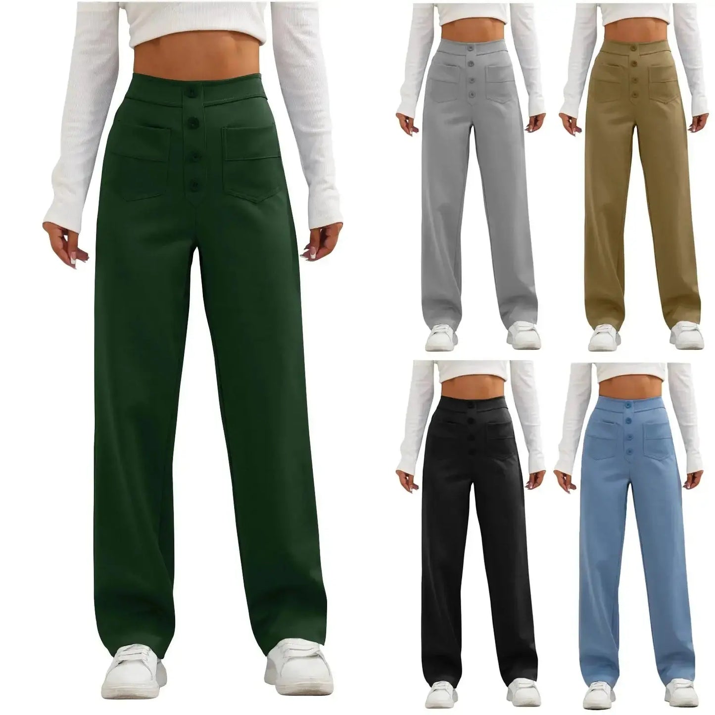 Pantalons décontractés taille haute pour un style sans effort