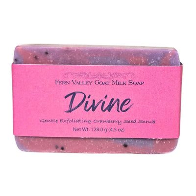 Natural Goat Milk Soap | Exfoliating Cranberry-Seed Scrub | Divine - Musky Floral Scent - Korvel