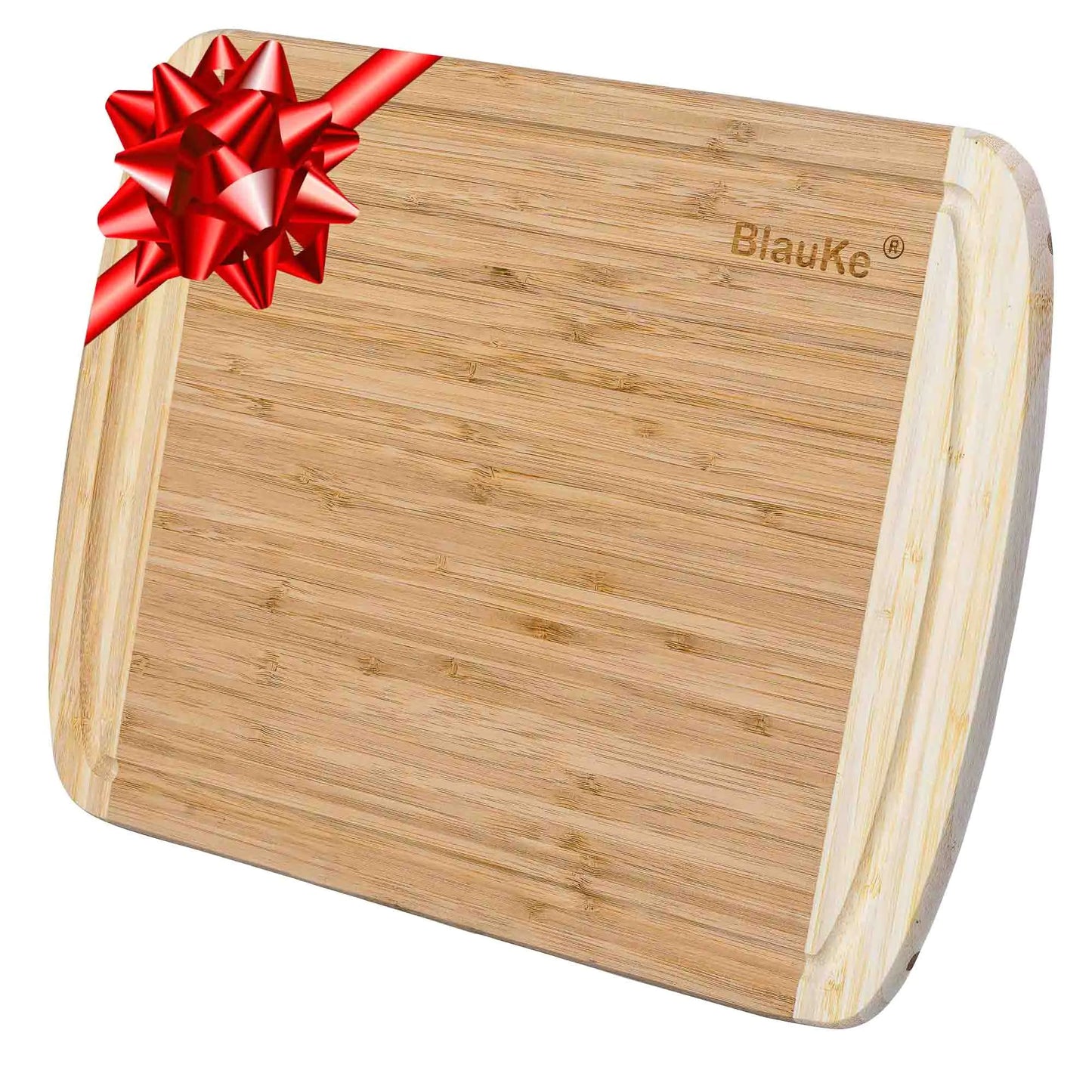 Planche à Découper en Bambou Premium avec Rainure à Jus - 14x11 Pouces