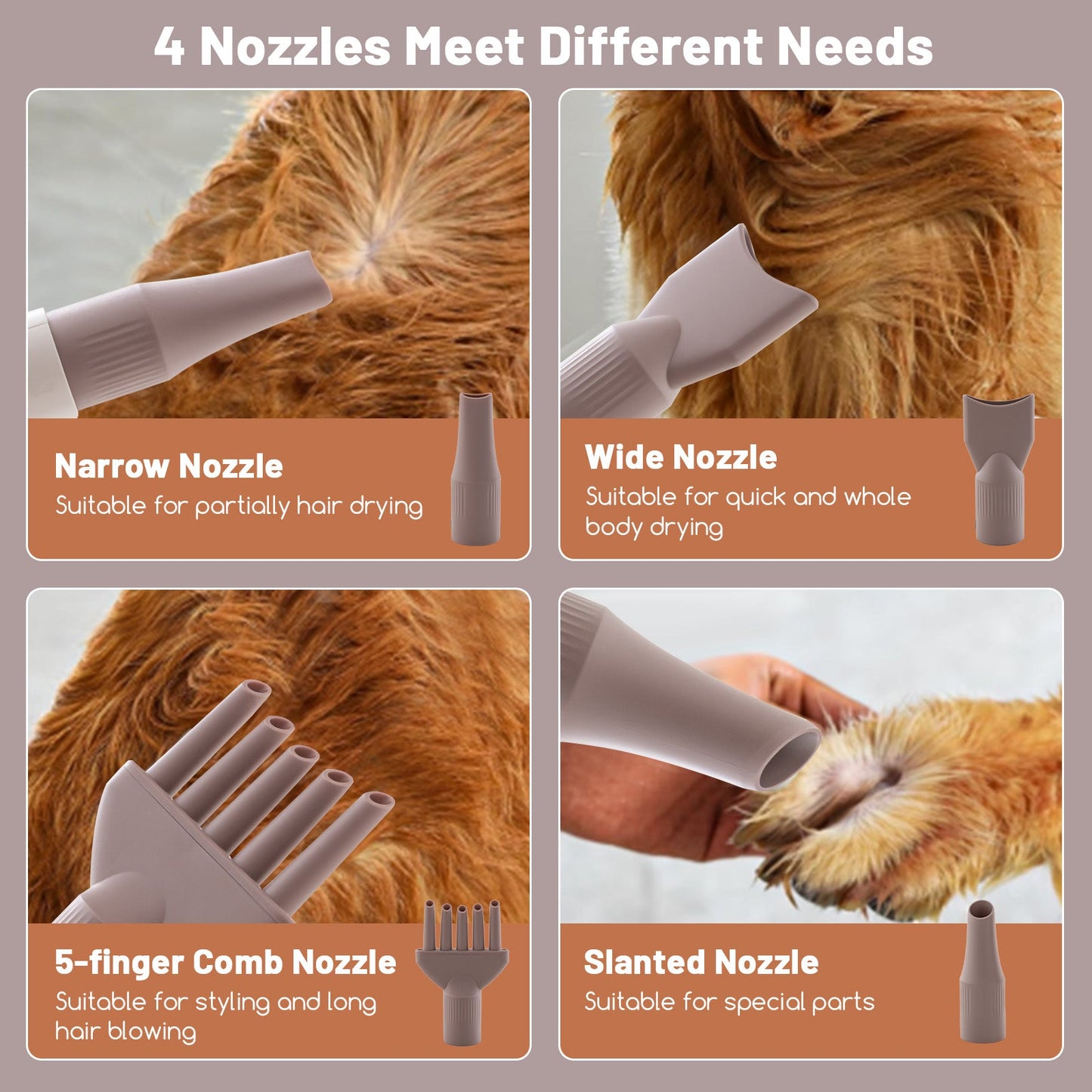 Secador de Pelo Premium para Perros y Gatos con Temperatura Ajustable