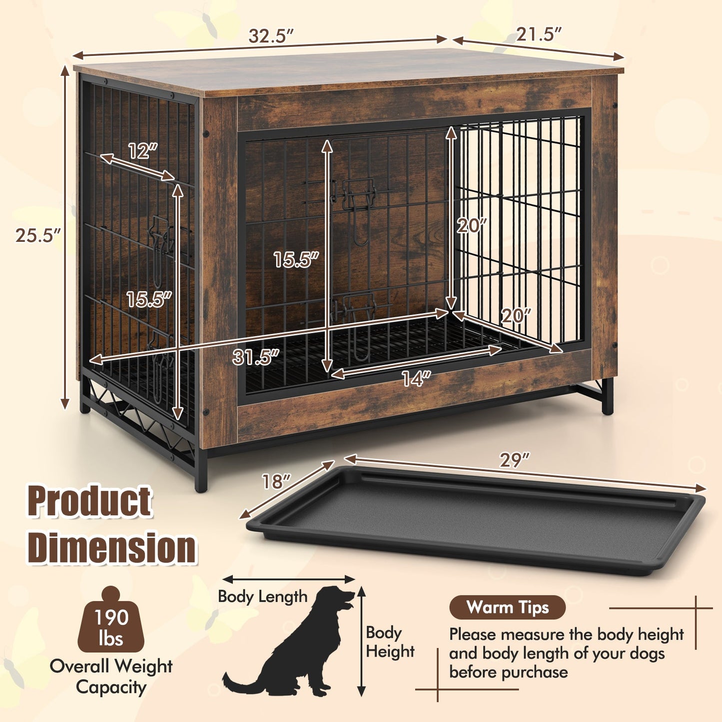 Mueble para Perros Gbruno Premium con Puertas Doble Bloqueo