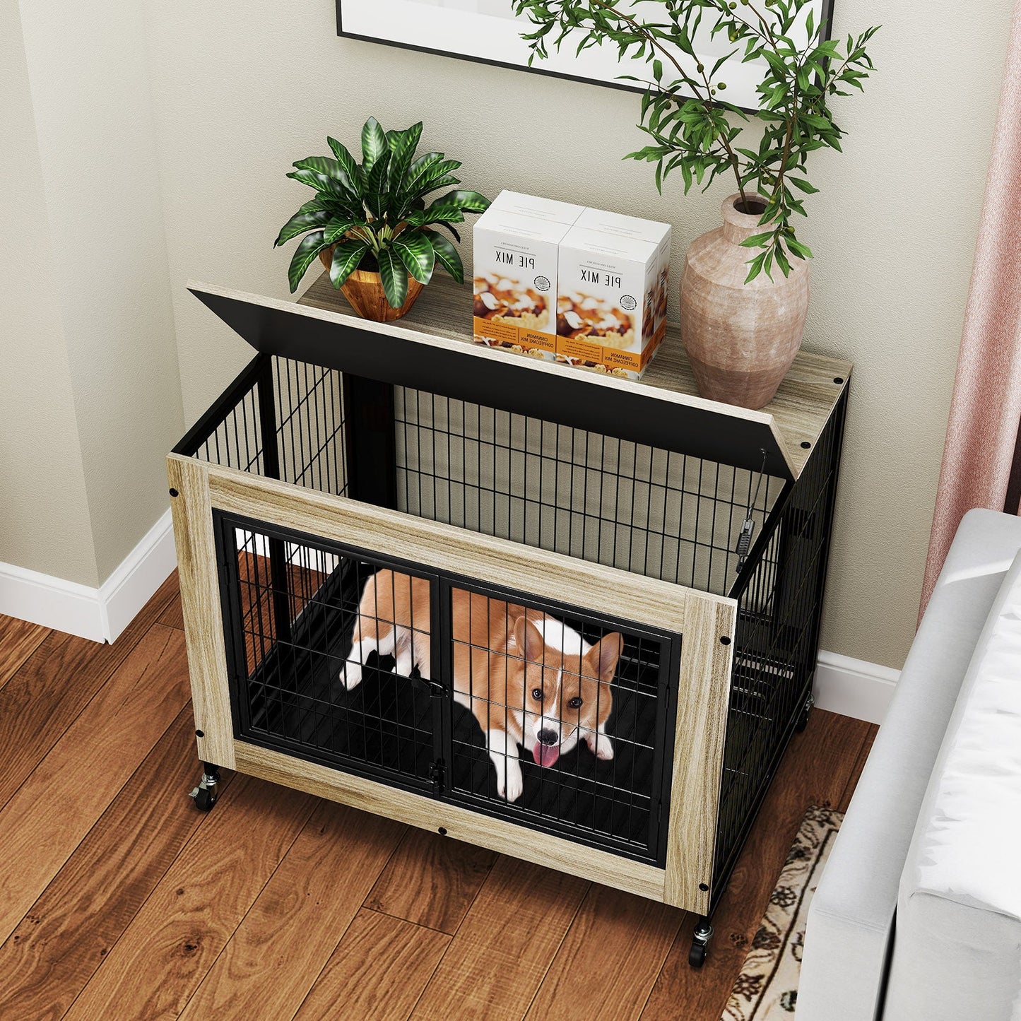 Kennel Industrial Premium para Perros con Tapa Abatible y Puertas Cerrables