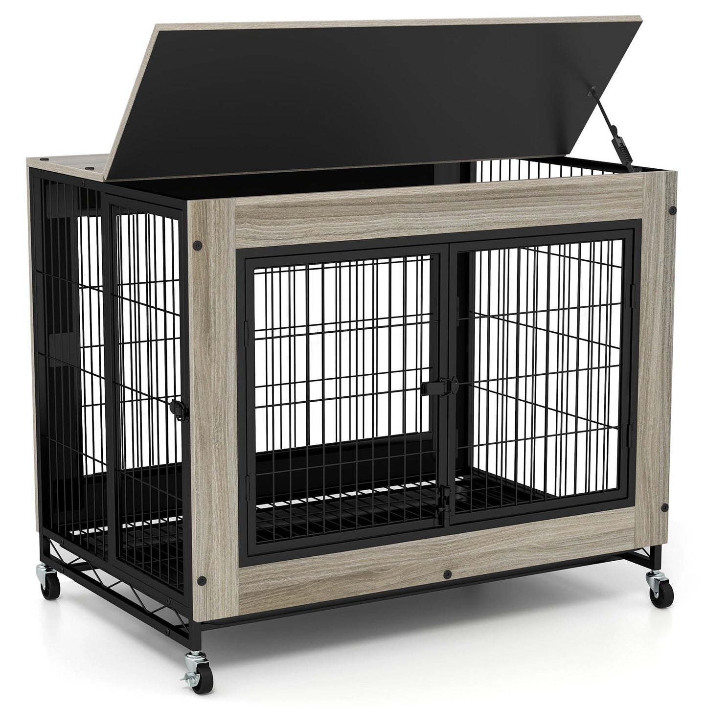 Kennel Industrial Premium para Perros con Tapa Abatible y Puertas Cerrables