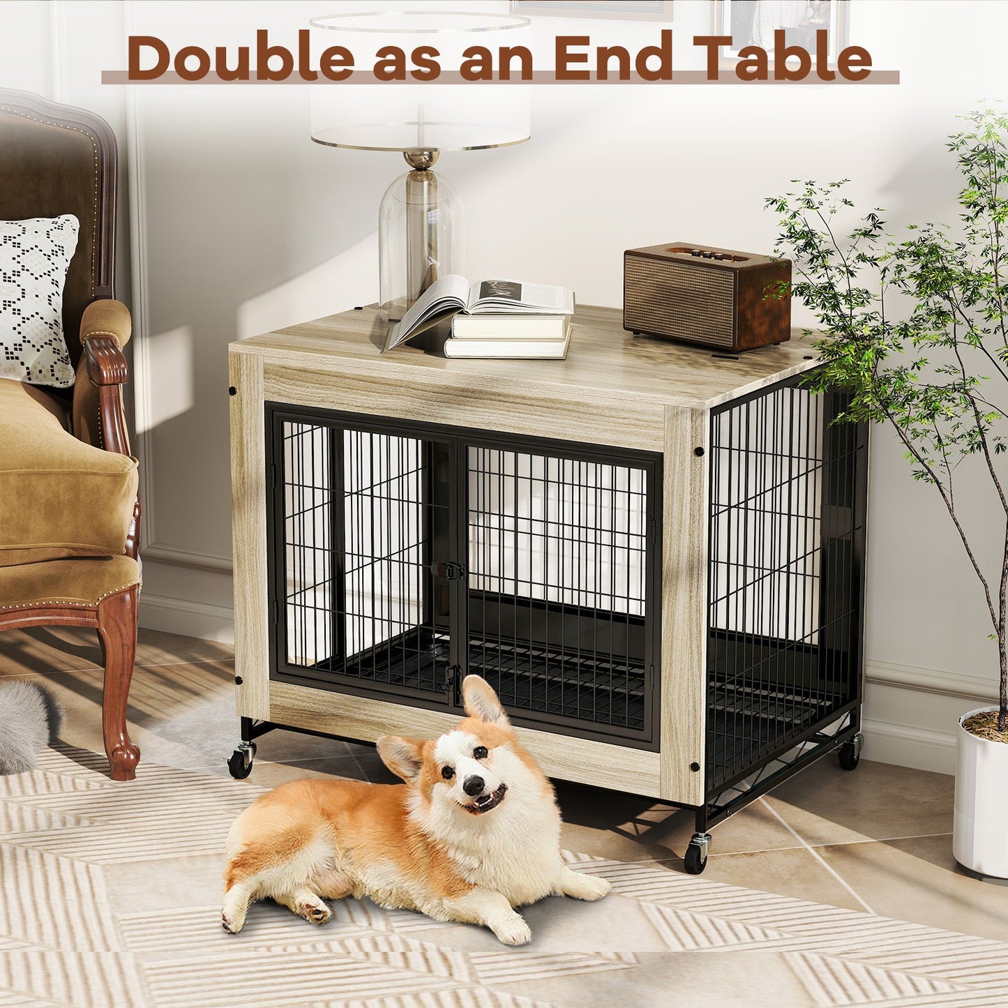 Kennel Industrial Premium para Perros con Tapa Abatible y Puertas Cerrables