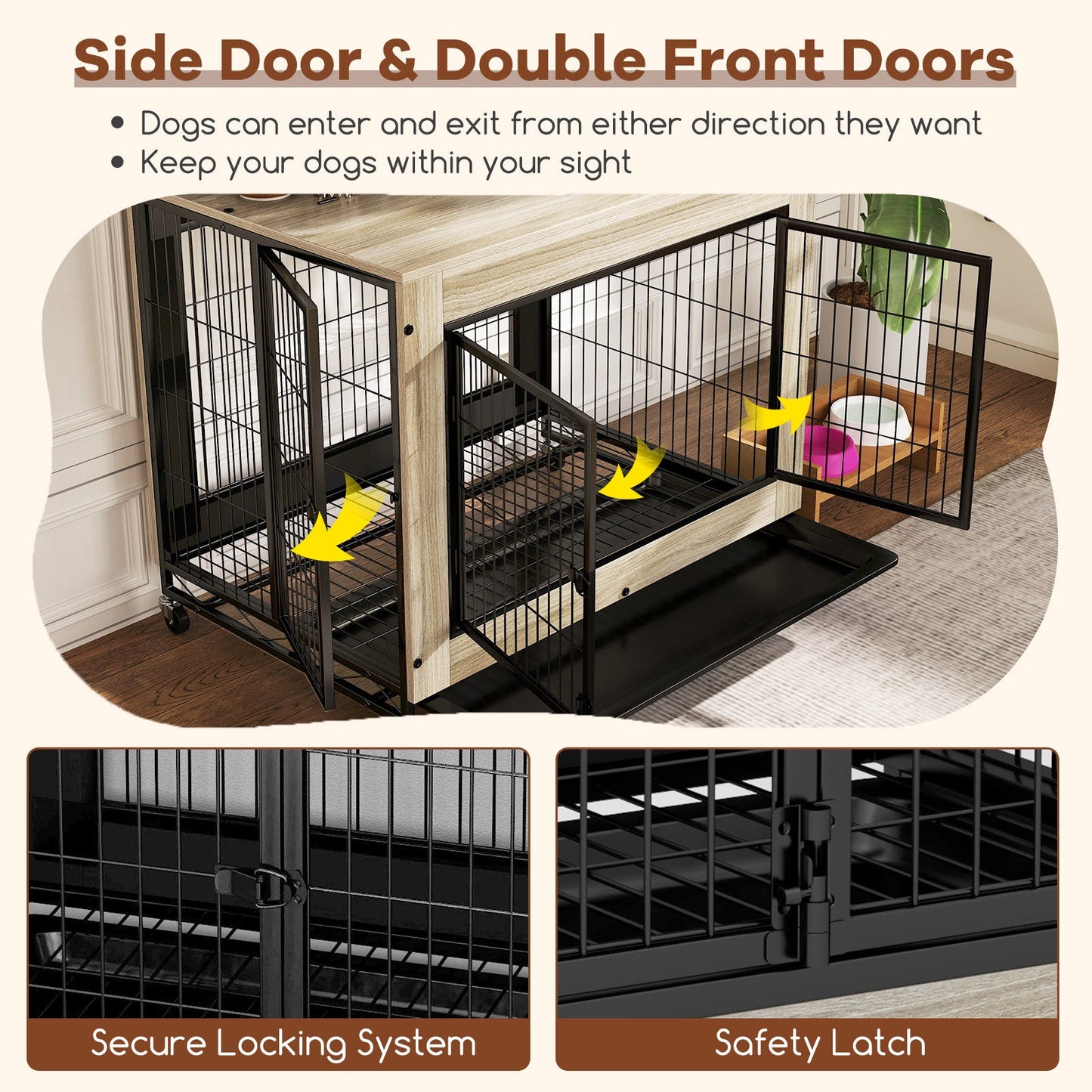 Kennel Industrial Premium para Perros con Tapa Abatible y Puertas Cerrables